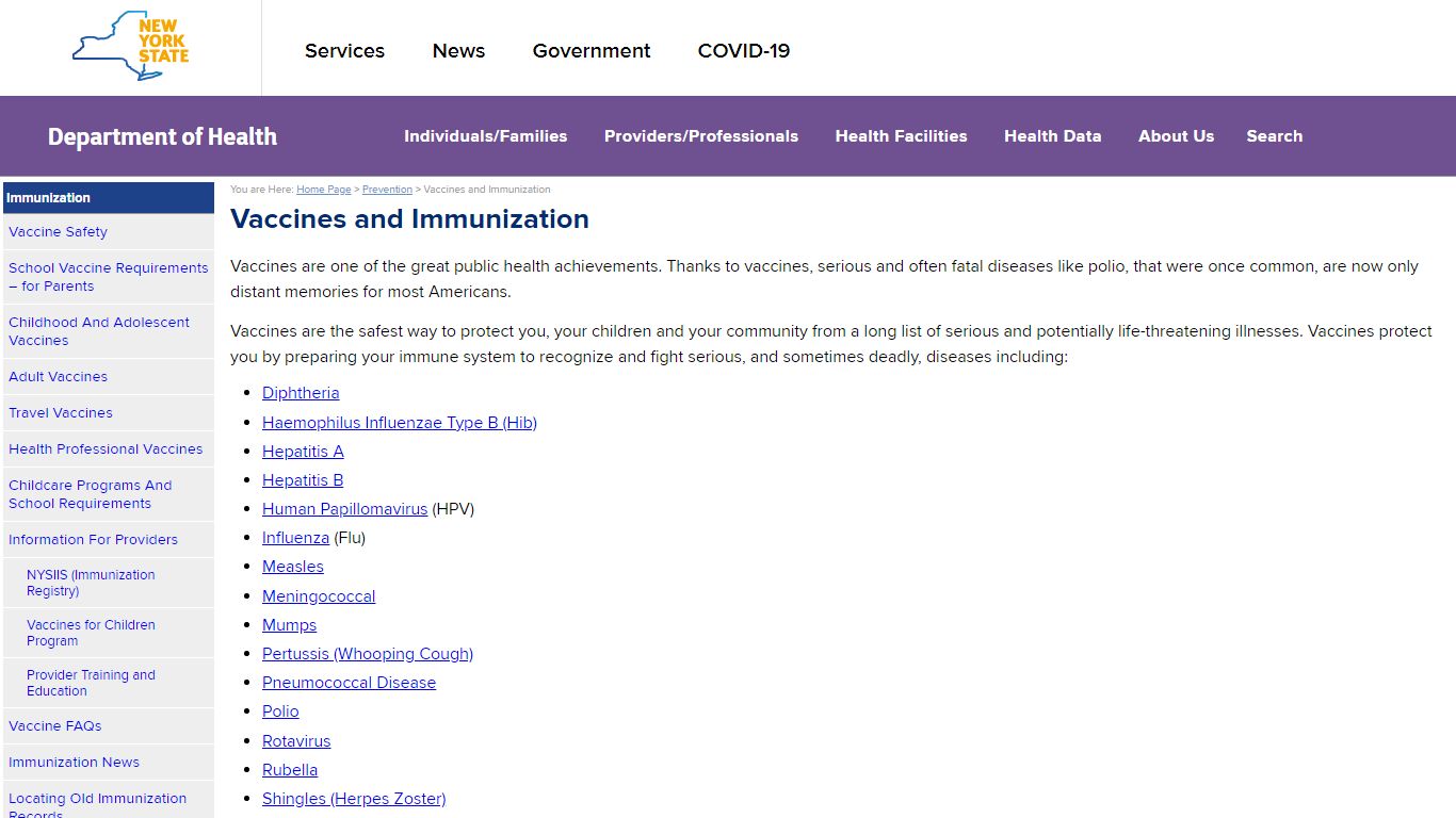 Vaccines and Immunization - New York State Department of Health