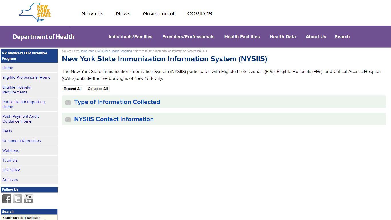 New York State Immunization Information System (NYSIIS)