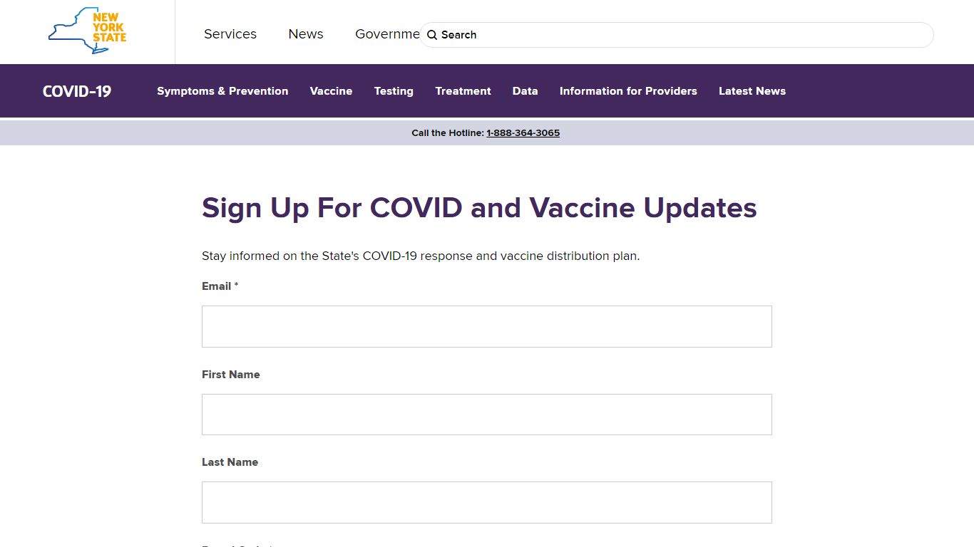 Sign Up For COVID and Vaccine Updates | Department of Health